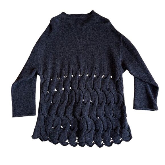 MARC CAIN Women's Virgin Wool Knit Tunic Sweater in Dark Grey Size 8 - Picture 3 of 9